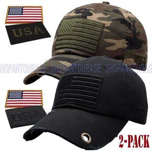 2 Pack: American Flag Vintage Baseball Hat Cap